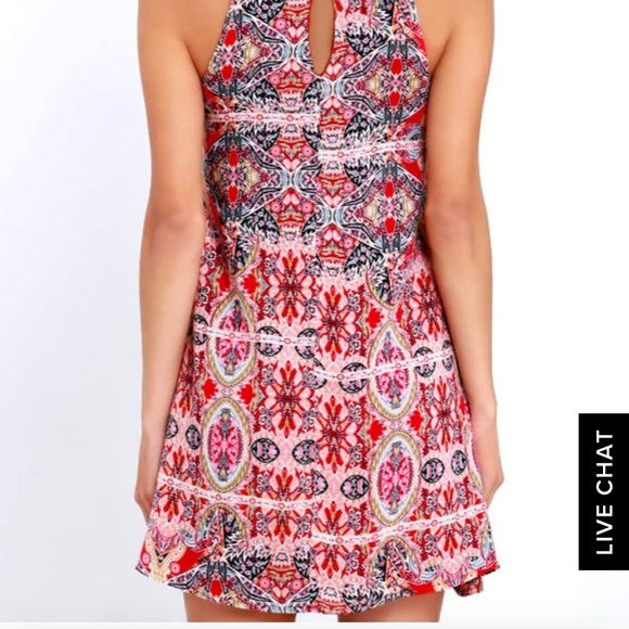 NWT: LuLu’s Design Major Red Print Swing Dress - Picture 2 of 3